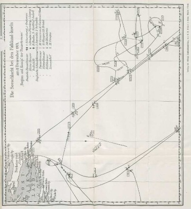 Die Seeschlacht bei den Falkland-Inseln am 8. Dezember 1914. "Beginn und Kampf der Panzerkreuzer".