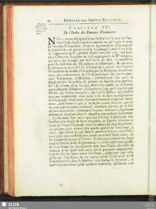 Chapitre VII. De l'Ordre des Pauvres Volontaires