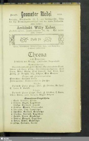 Heft 18. Threna, Albrechtshain, Erdmannshain, Groß- und Kleinpösna, Fuchshain, Seifertshain