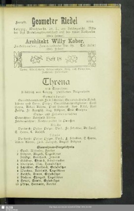 Heft 18. Threna, Albrechtshain, Erdmannshain, Groß- und Kleinpösna, Fuchshain, Seifertshain