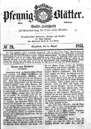 No. 79, Sonnabend,den 16. August