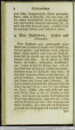 4. Von Flußfiebern, Husten und Schnupfen
