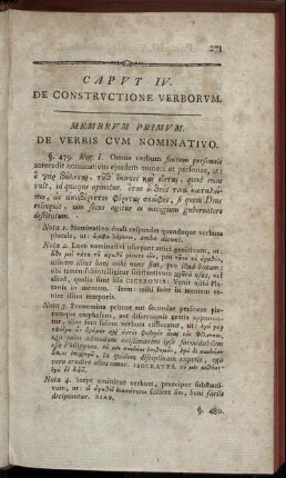 Caput IV. De Constructione Verborum.