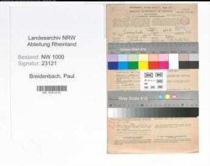 Entnazifizierung Paul Breidenbach, geb. 15.07.1901 (Beamter)