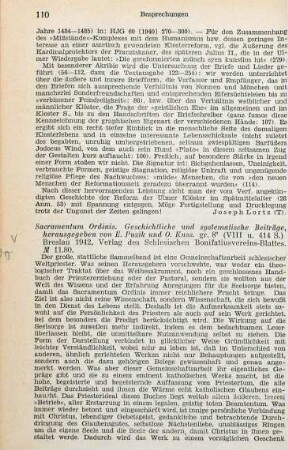 110-112 [Rezension] Sacramentum ordinis