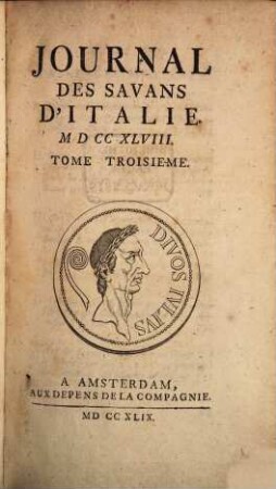 Journal des savans d'Italie. 3. 1748 (1749)