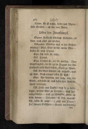 Uiber den Zweykampf.