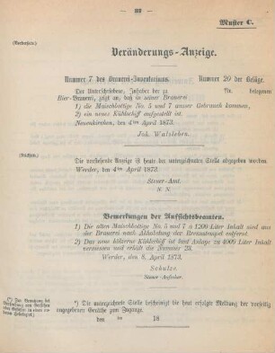 Muster C. Veränderungs-Anzeige