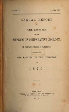 Annual report. 1870 (1871)