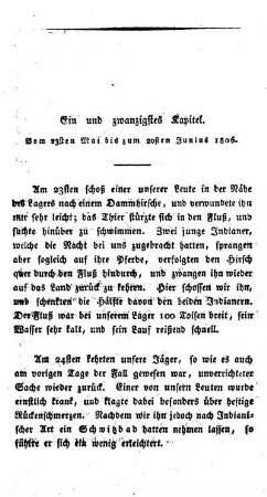 Einundzwanzigstes Kapitel: Vom 23sten Mai bis zum 20sten Junius 1806.