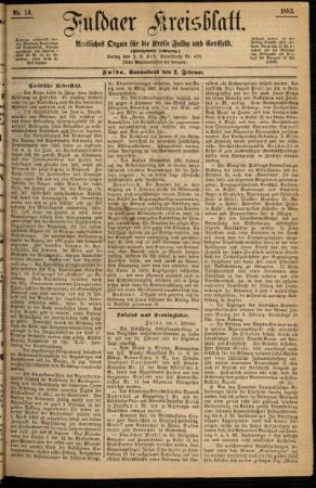 Ausgabe vom Samstag, den 03. Februar 1883.
