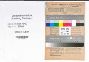 Entnazifizierung Albert Blinten, geb. 19.03.1915 (Registrator)