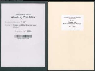 Entwurf des Kompetenzetats und Regulierung des rathäuslichen Wesens in Versmold