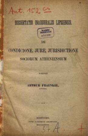 De condicione, iure, iurisdictione sociorum Atheniensium
