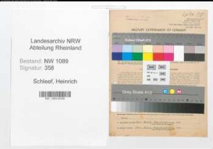 Entnazifizierung Heinrich Schleef , geb. 24.08.1896 (Polizeibeamter)