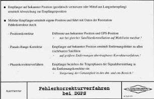 Fehlerkorrekturverfahren bei DGPS