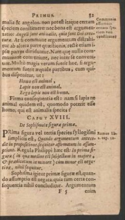 Caput XVIII. De Sophismate figurae primae.