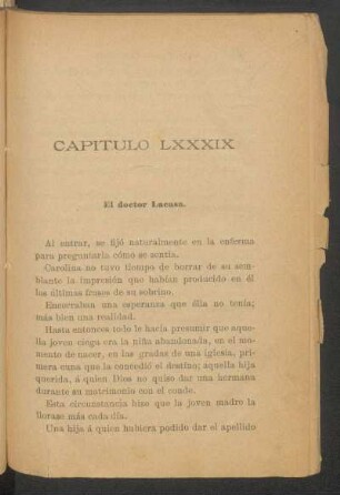 Capítulo LXXXIX - El doctor Lacasa.