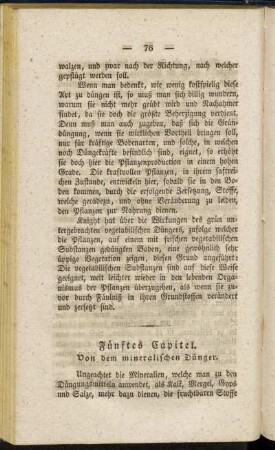 Fünftes Capitel. Von dem mineralischen Dünger.