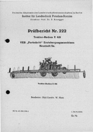 Traktor-Rechen E 451