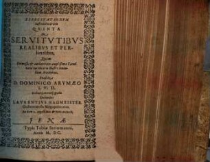De servitutibus realibus et personalibus