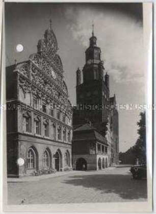 Stargard in Pommern, Rathaus und Kirche St. Marien