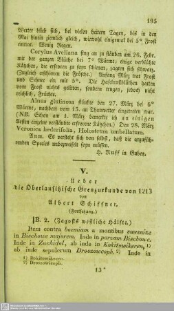 Ueber die Oberlausitzische Grenzurkunde von 1213 : (Fortsetzung)