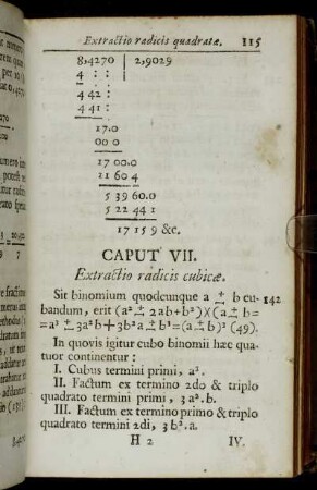 Caput VII. Extractio radicis cubicæ.