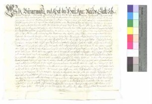 Bürgermeister und Rat der Stadt Gmünd verkaufen an P. Michael Debler, Prior, und den Konvent des Augustinerklosters zu Gmünd 13 Gulden 30 Kreuzer jährlichen Zins um 300 Gulden.