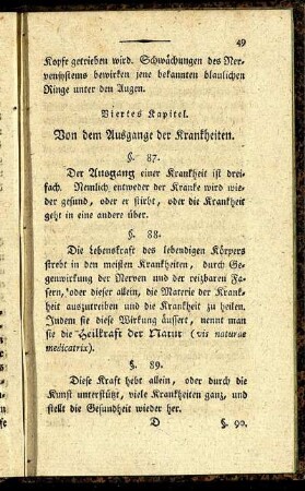 Viertes Kapitel. Von dem Ausgange der Krankheiten.