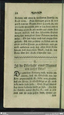 II. Ist die Eifersucht eines Mannes eine wahre Liebe?