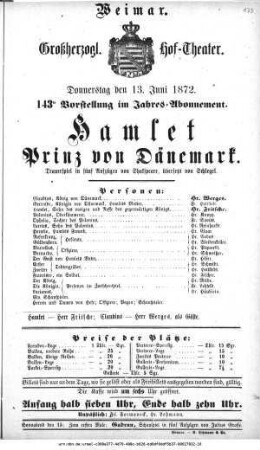 Hamlet Prinz von Dänemark