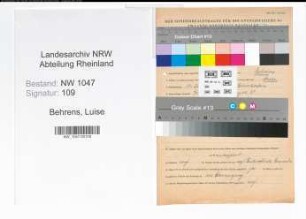 Entnazifizierung Luise Behrens , geb. 19.07.1892 ()