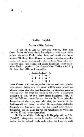 Allgemeine Eintheilung der Curven dritter Ordnung.