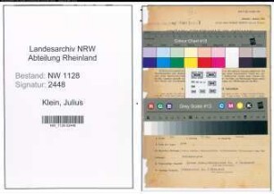 Entnazifizierung Julius Klein , geb. 01.02.1895 (Polizist)