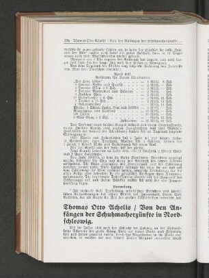 Von den An=fängen der Schuhmacherzünfte in Nord=schleswig.