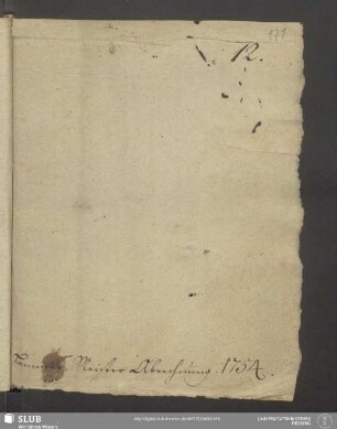 Hammer-Meister Abrechnung. 1754