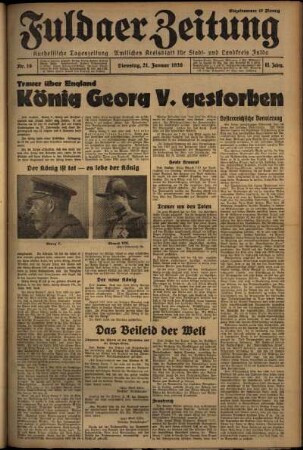 Ausgabe vom Dienstag, den 21. Januar 1936.