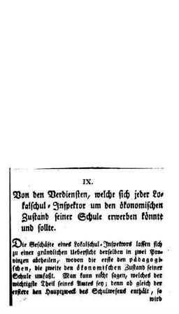 Von den Verdiensten, welche sich jeder Lokalschul-Inspektor um den ökonomischen Zustand seiner Schule erwerben könnte und sollte