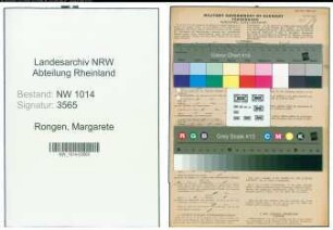 Entnazifizierung Margarete Rongen , geb. 04.03.1889 (Landwirtin)