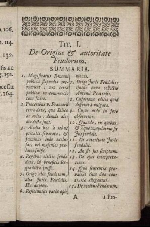 Tit. I. De Origine & autoritate Feudorum.
