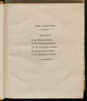 Erste Abtheilung
