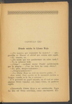 Capítulo XXI - Dónde estaba la "Llama Roja"