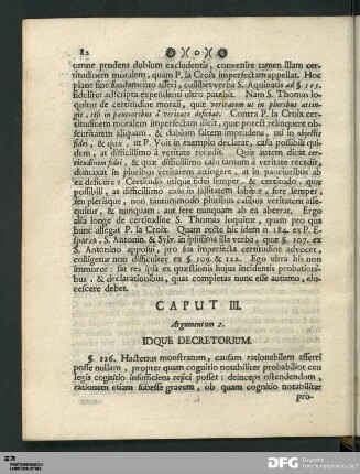 Caput III. Argumentum 2. Idque Decretorium.