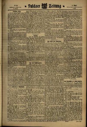 Zweite Ausgabe vom Donnerstag, den 19. Januar 1911.