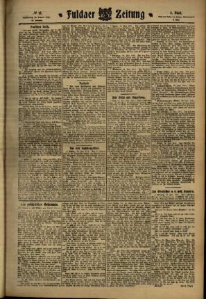 Zweite Ausgabe vom Donnerstag, den 19. Januar 1911.