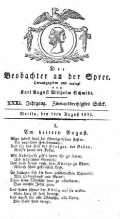 32. Stueck, 6. August 1832