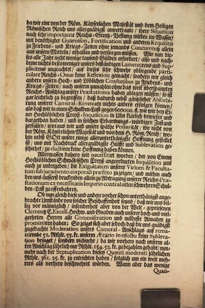 An Die Hochansehnliche Reichs-Versammlung zu Regenspurg Fernerweites höchst-nothgedrungenes Memoriale und Bitten, Der Käyserl. und des H. Reichs freyen Stadt Lindau, Puncto ulterioris Moderationis Matriculae Cameralis