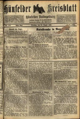 Erste Ausgabe vom Dienstag, den 28. August 1928.