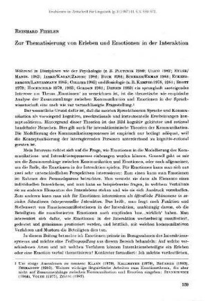 Zur Thematisierung von Erleben und Emotionen in der Interaktion